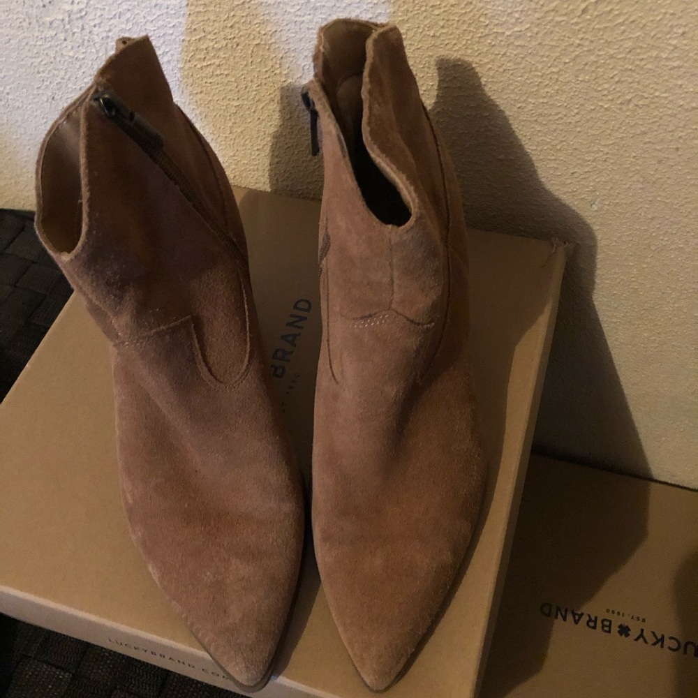 Suede western booties